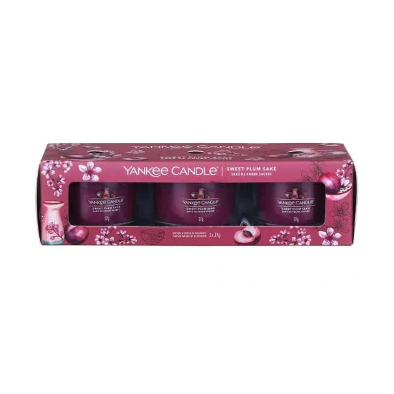 YANKEE CANDLE Świece mini -3 pack SWEET PLUM SAKE