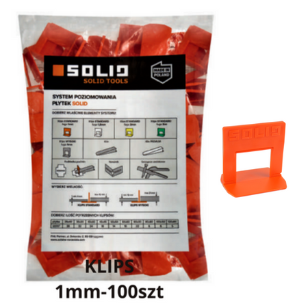 5300_5906554511205_1686131484 SOLID SYSTEM POZIOMOWANIA PŁYTEK 100 KLIPS 1MM
