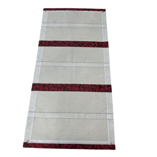 ZESTAW BIEŻNIK PASY BORODOWO-BIAŁY 100CM/50CM
