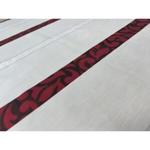 ZESTAW BIEŻNIK PASY BORODOWO-BIAŁY 100CM/50CM