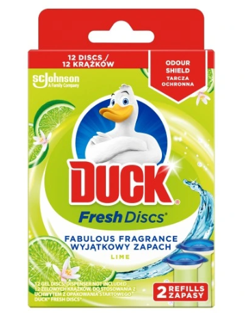 KRĄŻKI ŻELOWE DO WC DUCK FRESH DISCS LIME 2X36ML