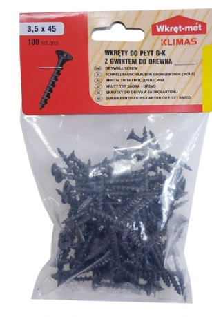 WKRĘTY DO DREWNA 3.5*45MM 100SZT