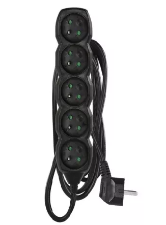 EMOS Przedłużacz 5G 3m czarny PC0513