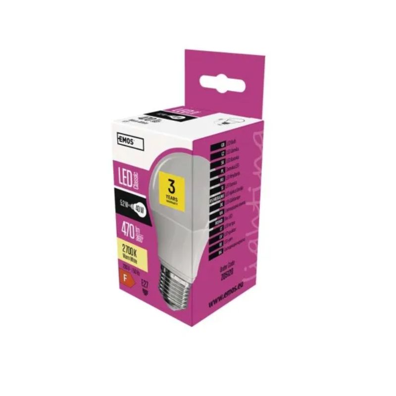 EMOS Żarówka LED CLS MINI GL 5W E14 Cold White ZQ1222