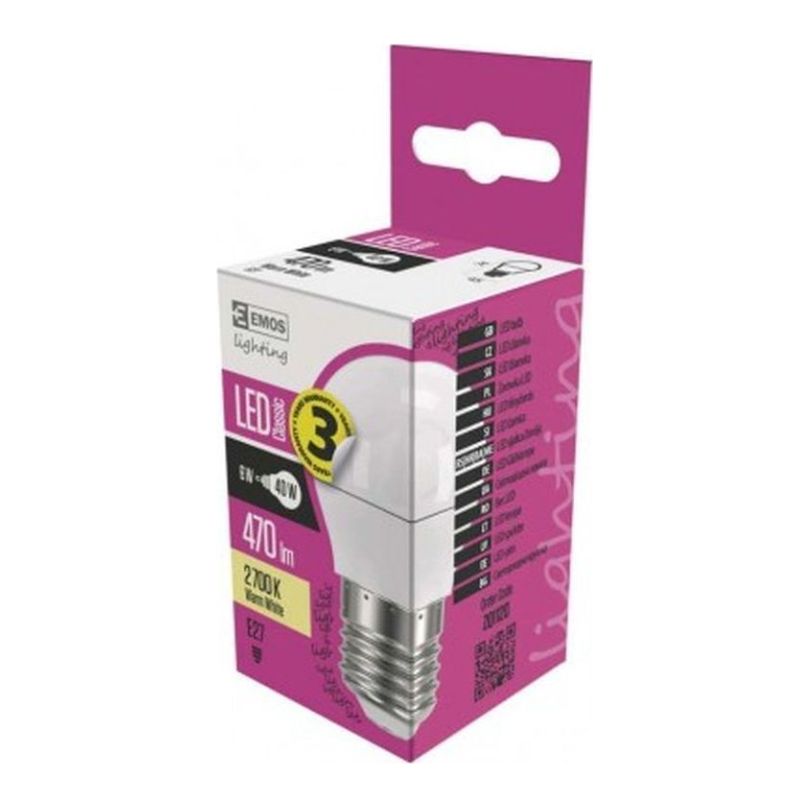 EMOS Żarówka LED CLS MINI GL 5W E27 Warm White ZQ1120