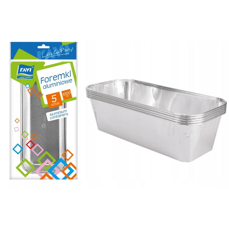 RAVI Foremki Aluminiowe 1000ml (5szt)