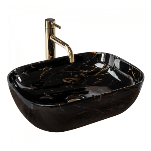 REA BELINDA BLACK MARBLE SHINY UMYWALKA NABLATOWA 46X33