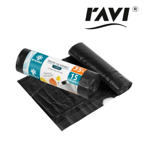 RAVI Worki Na Śmieci z Taśmą Gratka 35L 15szt