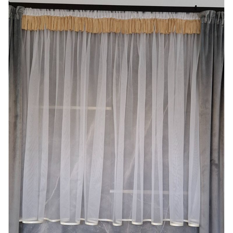 Zestaw Firana z Frędzlami wys.140cm szer.200cm