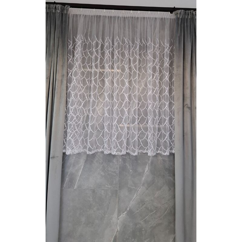 Zestaw firan ze wzorem wys.150cm szer. 600cm