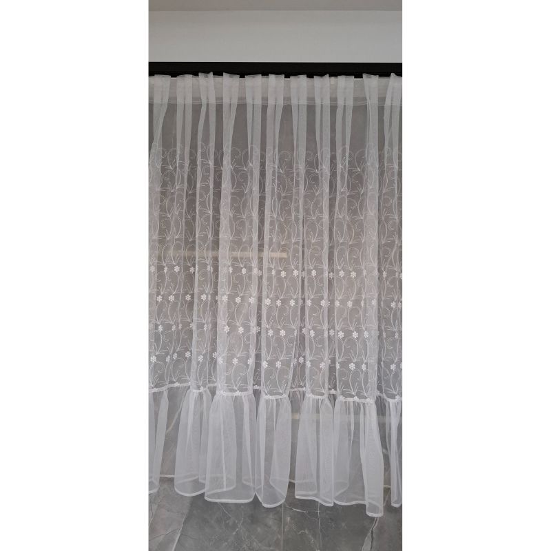 Zestaw Firana z Falbanką wys. 145cm szer. 410cm