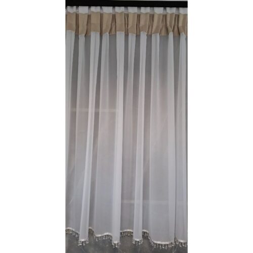 Zestaw Firana z Pasem i Koralikami wys. 140cm szer. 620cm