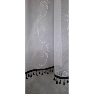 Zestaw Firana Czarno-Biała z Koralikami wys.135cm szer.410cm