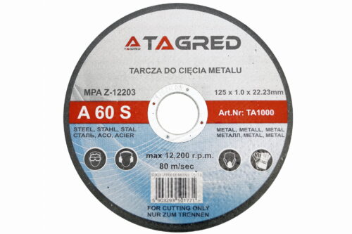 Tarcza Do Metalu TAGRED 125x1.0x22.23mm
