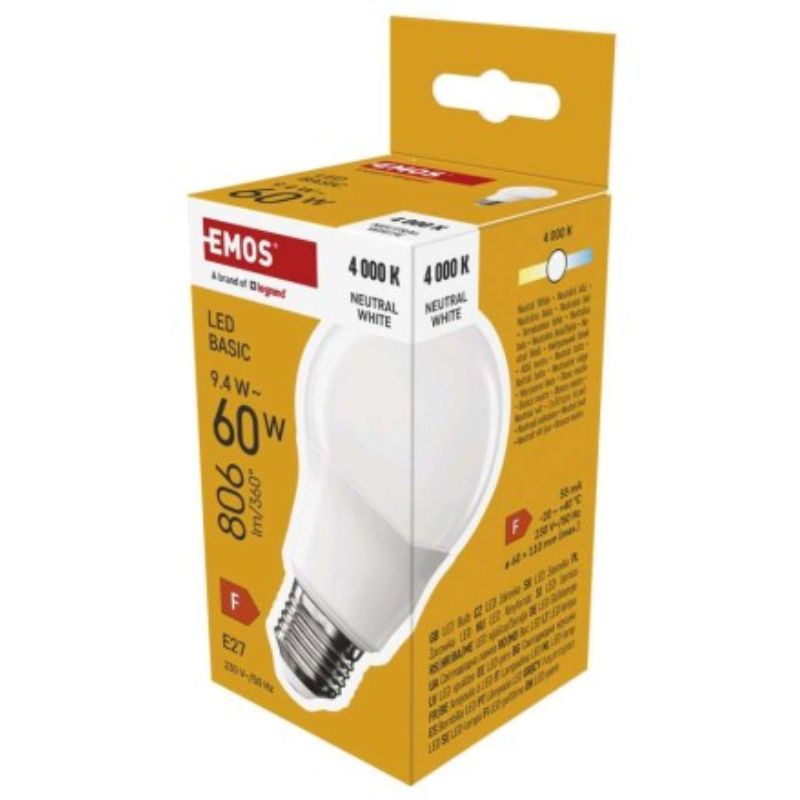 EMOS Żarówka LED BASIC A60 9,4W(60W) 806LM E27 ZL5F43