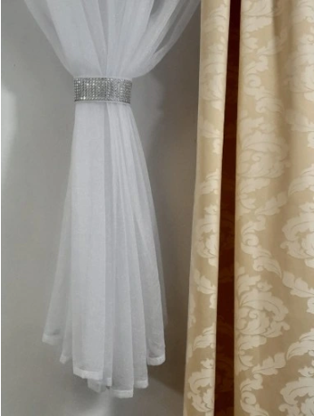 Zestaw Zasłona Gotowa Beżowa Na Taśmie 70cm x 250cm