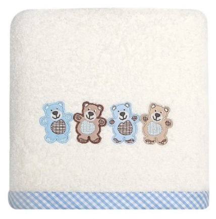 RĘCZNIK BABY3 50X90 KREM + NIEBIESKI