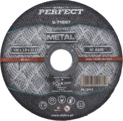 STALCO TARCZA DO CIĘCIA METALU- PŁASKA 125x2,5 S-71661