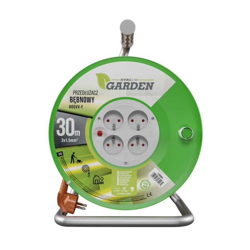 STALCO PRZEDŁUŻACZ BĘBNOWY GARDEN STANDARD LINE 30m, 16A, 3x1,5mm S-80804