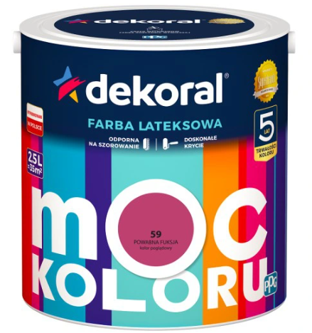 Dekoral Moc Koloru Powabna Fuksja 2,5l Akrylit W Farba KONIEC