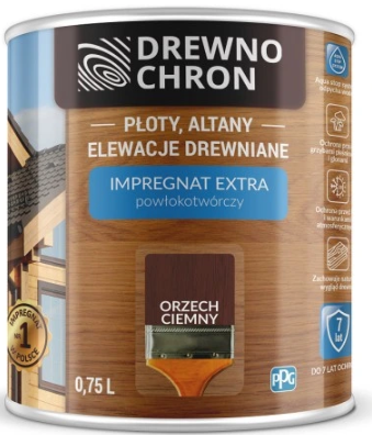3266_5904000005193_1682090283 Drewnochron Extra Impregnat Powłokotwórczy Orzech Ciemny 0,75l