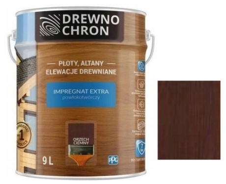 Drewnochron Extra Impregnat Powłokotwórczy Orzech Ciemny 9l