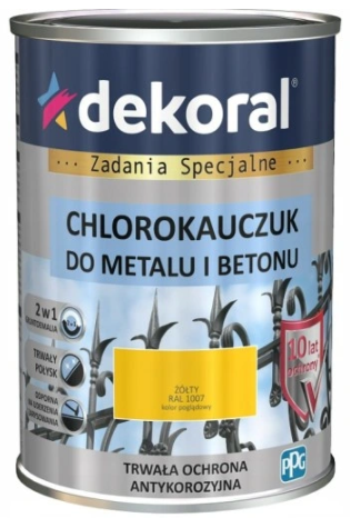 Dekoral Chlorokauczuk Emalia Żółty RAL 1007 0,9l
