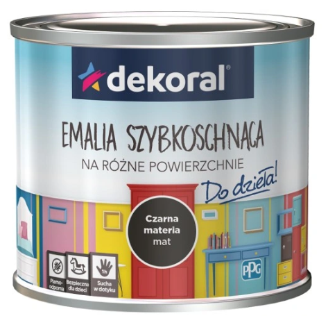 Dekoral Akrylux Emalia Czarna Materia Mat 0,5l