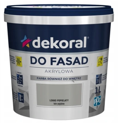 Dekoral Farba Fasadowa Polinit Lekko Popielaty 1l