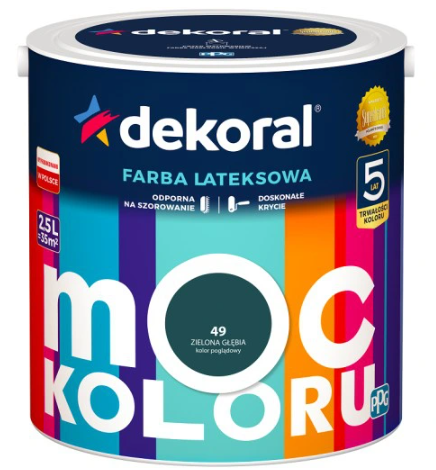 Dekoral Moc Koloru Zielona Głębia 2,5l Akrylit W Farba