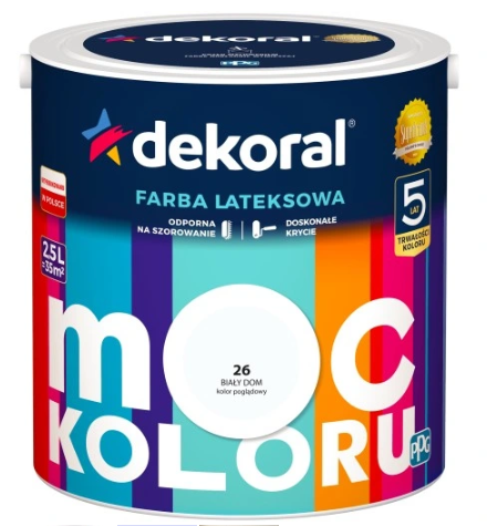 Dekoral Moc Koloru Biały Dom 2,5l Akrylit W Farba