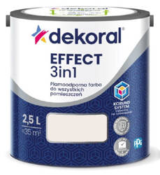 FARBA DEKORAL PLAMOODPORNA EFFECT 3IN1 BIAŁY Z NUTĄ MORELI 2,5L
