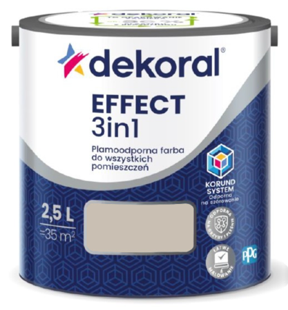 FARBA DEKORAL PLAMOODPORNA EFFECT 3IN1 BEŻOWO-SZARY 2,5L
