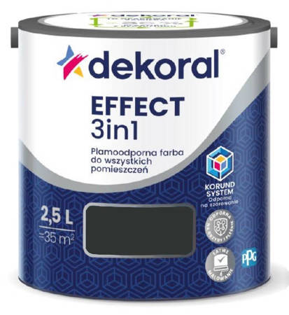 FARBA DEKORAL PLAMOODPORNA EFFECT 3IN1 CZARNY 2,5L