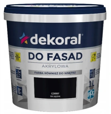 Dekoral Farba Fasadowa Polinit Czarny 5l