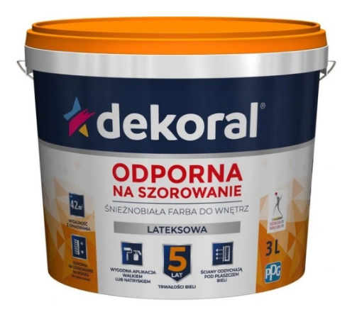 Dekoral Lateksowa Śnieżnobiała 3l "Akrylit W" Farba