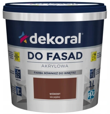 Dekoral Farba Fasadowa Polinit Wiśniowy 5l