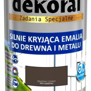 3187_5904000820147_1682089848 Dekoral Emakol Emalia Drewno Metal Brązowy Ciemny 0,9l