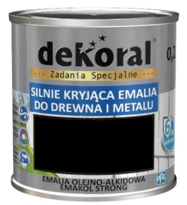 Dekoral Emakol Emalia Drewno Metal Czarny 0,2l