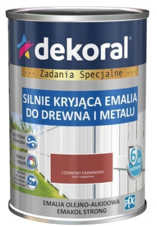 Dekoral Emakol Emalia Drewno Metal Czerwony Karminowy 0,9l