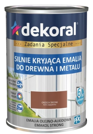 Dekoral Emakol Emalia Drewno Metal Orzech Średni 0,9l