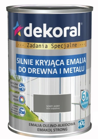 Dekoral Emakol Emalia Drewno Metal Szary Jasny 0,9l