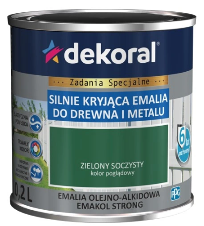3217_5904000820635_1682089851 Dekoral Emakol Emalia Drewno Metal Zielony Soczysty 0,2l