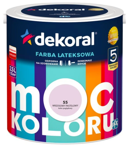 Dekoral Moc Koloru Wrzosowy Pastelowy 2,5l Akrylit W Farba