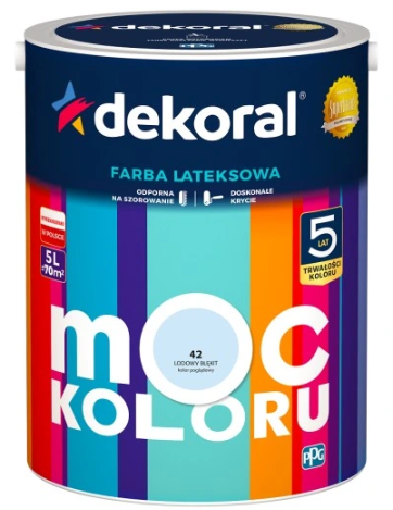 Dekoral Moc Koloru Lodowy Błękit 5l Akrylit W Farba
