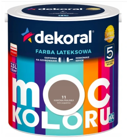 Dekoral Moc Koloru Kawowa Pralinka 2,5l Akrylit W Farba
