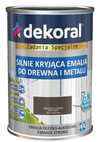 Dekoral Emakol Emalia Drewno Metal Brązowy Ciemny Mat 0,9l
