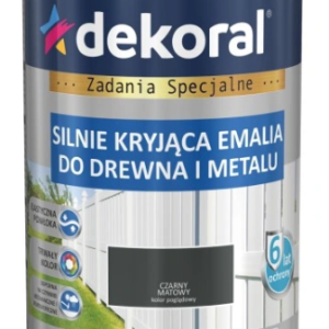 Dekoral Emakol Emalia Drewno Metal Czarny Mat 0,9l